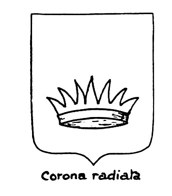 Imagen del término heráldico: Corona radiata